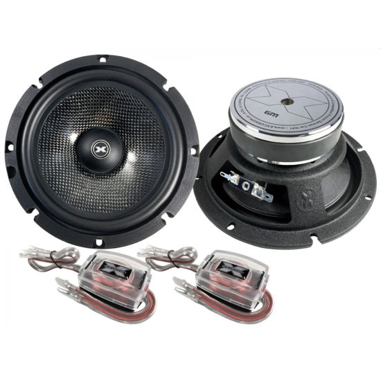 Excursion PX-6M 2 średnio-niskotonowe głośniki samochodowe (mid-woofery) SQ o średnicy 165mm - 2ohm, 120/300W, 88dB, 40-20000Hz, 2 zwrotnice LP, głębo